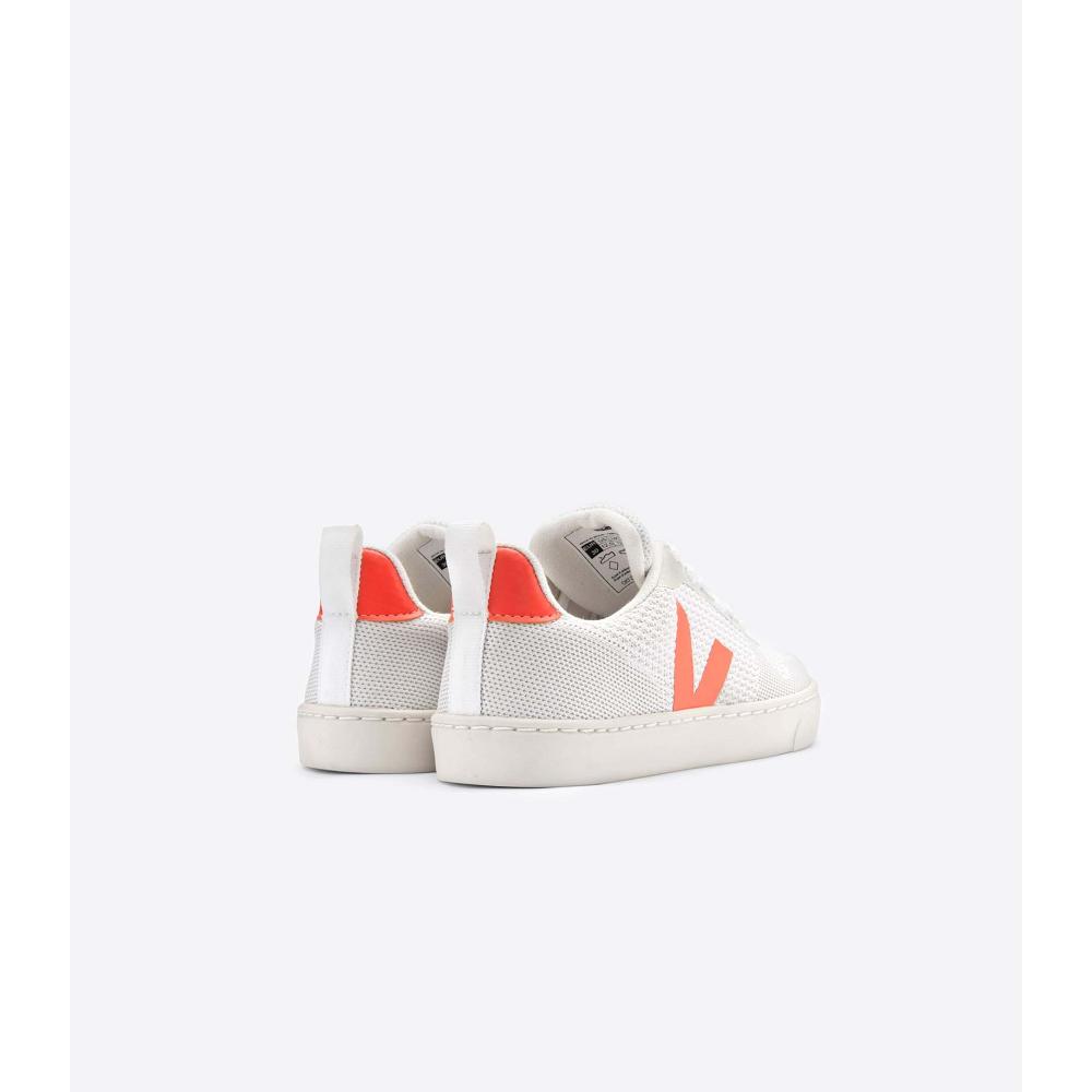 Veja V-10 MALHA BRANCO Sneakers Kinderen White/Orange | BE 841RVD